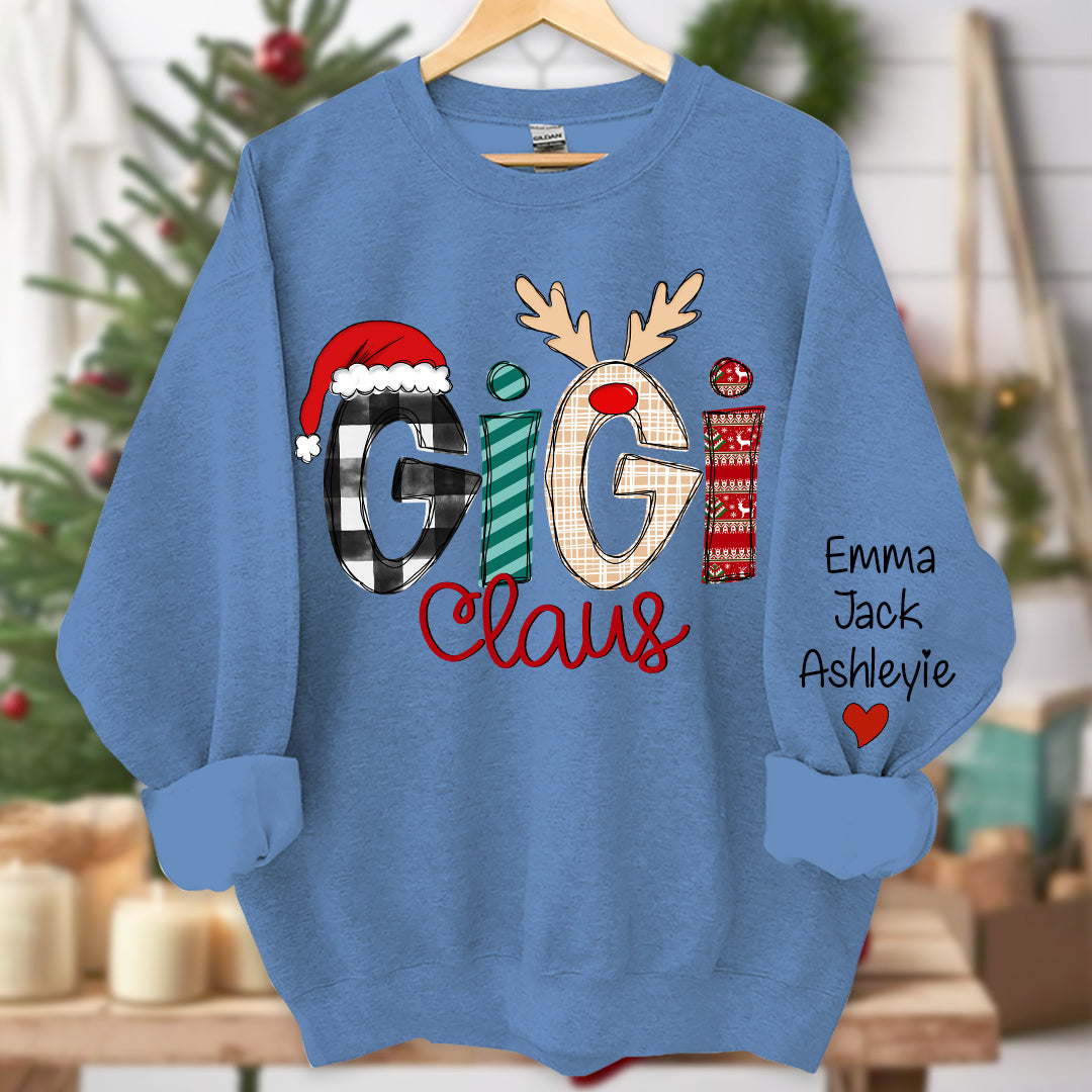 Personalized GiGi Sweatshirt with Grandkids Names On Sleeves CEXM401B