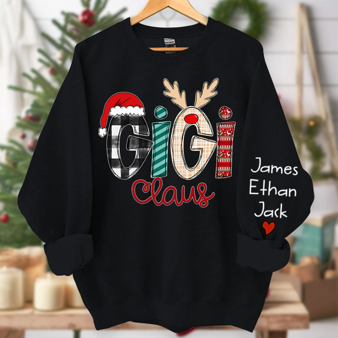 Personalized GiGi Sweatshirt with Grandkids Names On Sleeves CEXM401B