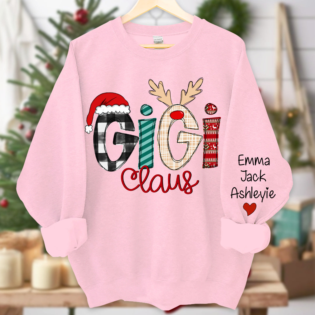 Personalized GiGi Sweatshirt with Grandkids Names On Sleeves CEXM401B