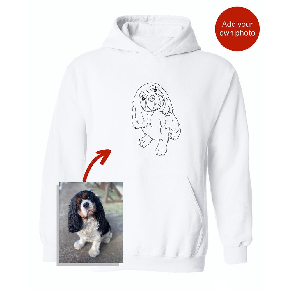 Personalized Embroidered Crewneck Dog Cat Outline Hoodie For Pet Lover CLPT05