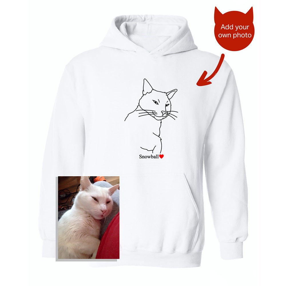 Personalized Embroidered Crewneck Dog Cat Outline Hoodie For Pet Lover CLPT05